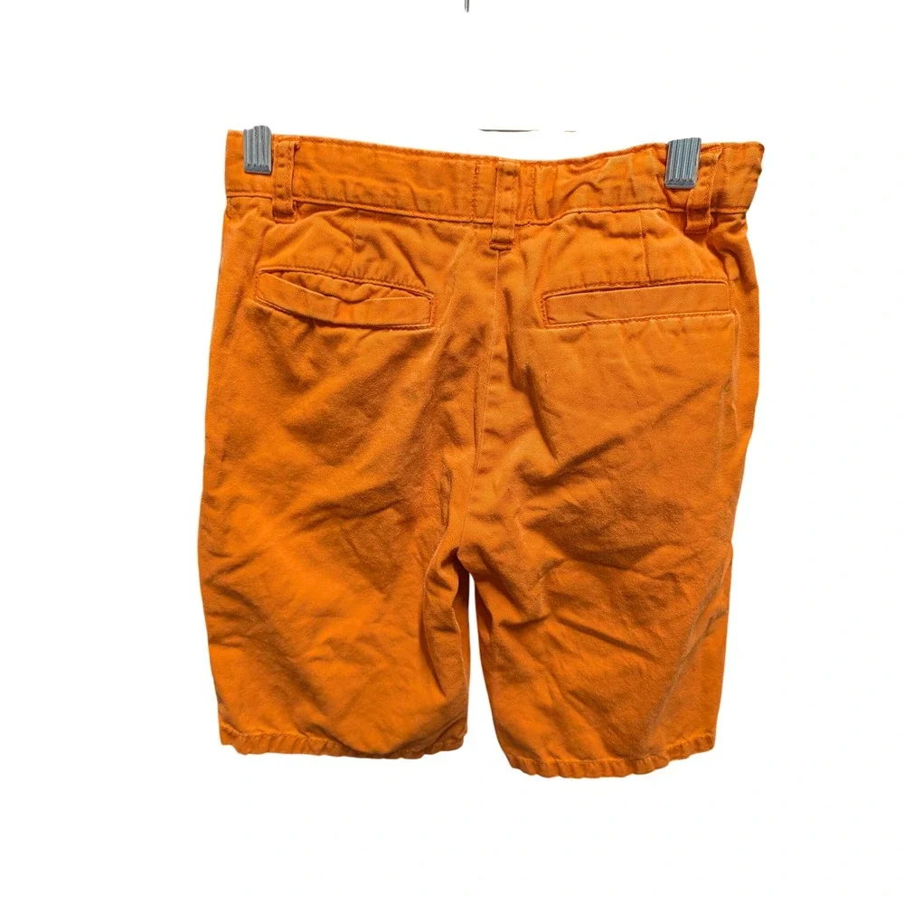 The Childrens Place Boys Orange Chino Shorts Size 8 Cotton Twill Casual Summer